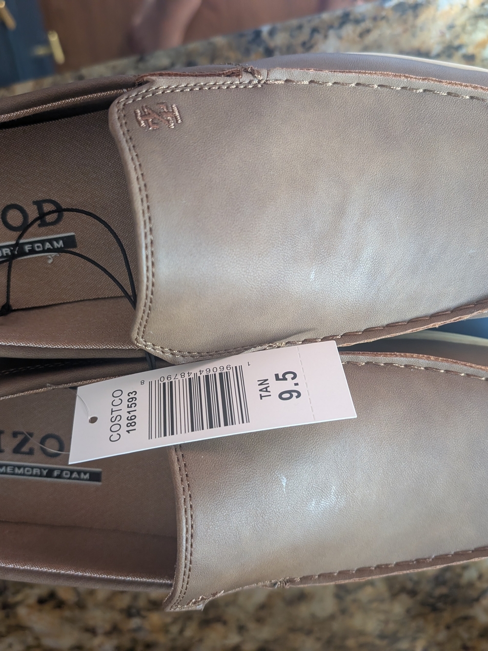 Izod Seapoint Men's Tan Slip-On Loafers with Memory Foam